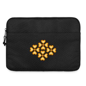 Motif floral rétro hippie des années 70 - Sacoche pour ordinateur portable 15 pouces - noir - Devant