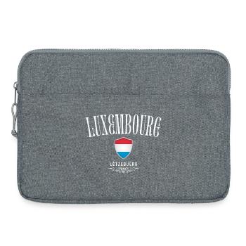 Drapeau luxembourgeois, made in Luxembourg - Sacoche pour ordinateur portable 15 pouces - gris chiné - Devant