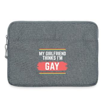 Pride Rainbow Ma copine pense que je suis gay - Sacoche pour ordinateur portable 15 pouces - gris chiné - Devant