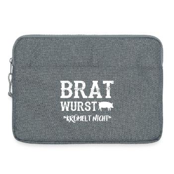 BRATWURST DOESN'T CRUMBLE Funny Grilling BBQ Saying - Laptop bag 15" - heather grey - Front