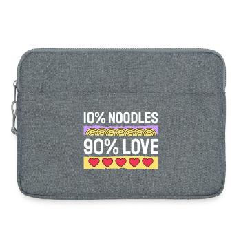 10% Nudeln 90% lieben lustiges Essen Kunst - Laptoptasche 15" - Grau meliert - Vorne