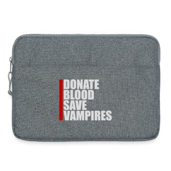 Donate Blood Spende Blut rette Vampire Halloween - Laptoptasche 15" - Grau meliert - Vorne