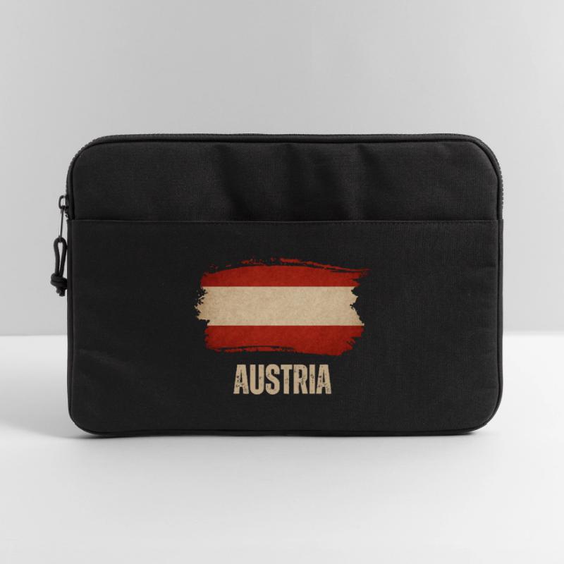 Austrian grunge flag, Austrian pride Laptop bag 15"