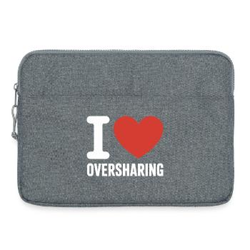 I Love Oversharing Social Media Too Much Info TMI - Laptop bag 15" - heather grey - Front