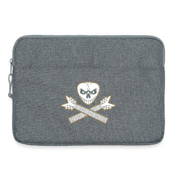 Guitar Pick Skull and Guitar Crossed Bones - Laptop bag 15" - heather grey - Front