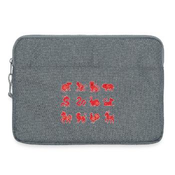 Floral Chinese New Year Chinese Zodiac Animal Sign - Laptop bag 15" - heather grey - Front