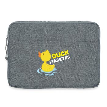 Duck Fiabetes Funny Rubber Duck Pun T1D Awareness - Laptop bag 15" - heather grey - Front