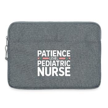 Patiente infirmière pédiatrique Niveau de patience en soins infirmiers pédiatriques - Sacoche pour ordinateur portable 15 pouces - gris chiné - Devant