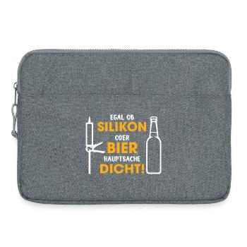 Silicone or beer – the main thing is that it is tight - Laptop bag 15" - heather grey - Front