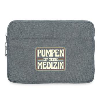 Pumpen is meine Medizin - Laptoptasche 15" - Grau meliert - Vorne