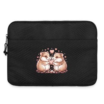 Duo de Hamsters au Cœur Câlin - Sacoche pour ordinateur portable 15 pouces - noir - Devant