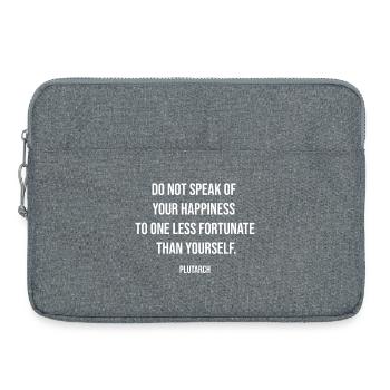 Citation de Plutarque sur le bonheur contre la fortune - Sacoche pour ordinateur portable 15 pouces - gris chiné - Devant