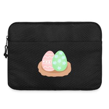 Pastell-Osterei-Duo im Nest - Laptoptasche 15" - Schwarz - Vorne
