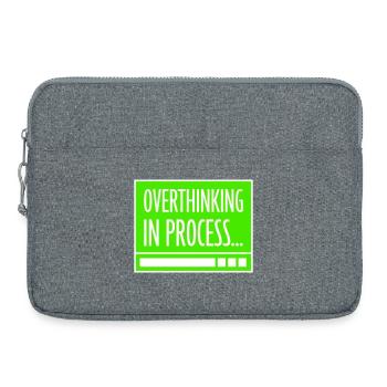 Overthinking In Process Funny Brooding Saying Logo - Laptop bag 15" - heather grey - Front