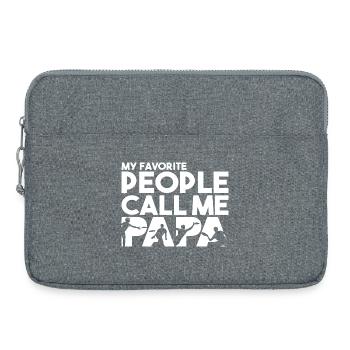 My Favorite People Call Me Papa Frisbee Dad - Laptop bag 15" - heather grey - Front