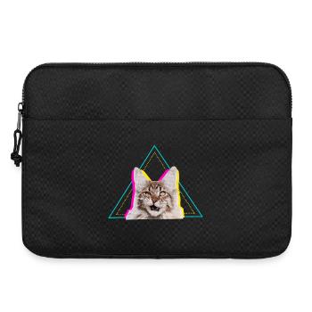 Art géométrique en forme de chat néon - Sacoche pour ordinateur portable 15 pouces - noir - Devant