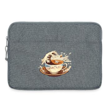 The Great Wave of Coffee - Laptop bag 15" - heather grey - Front