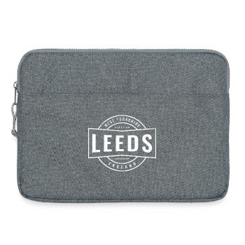 Leeds England Stamp Design - Laptop bag 15" - heather grey - Front