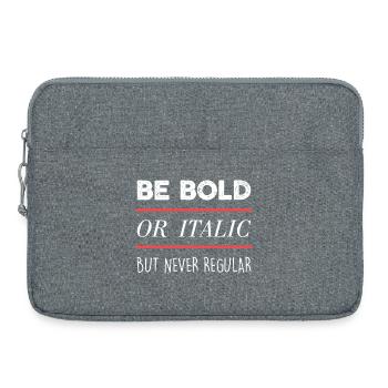 Sei mutig (dunkel) - Laptoptasche 15" - Grau meliert - Vorne