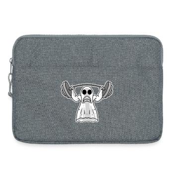 Lifting Weight - Ghost Motif - Laptop bag 15" - heather grey - Front