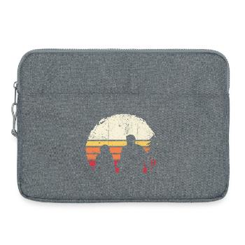 Sunset Silhouette on Beach - Laptop bag 15" - heather grey - Front