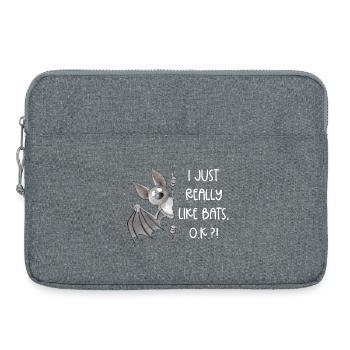 I Just Really Like Bats I Fledermaus Flughund - Laptoptasche 15" - Grau meliert - Vorne