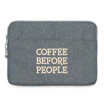 Kaffee vor Menschen Typografie Design - Laptoptasche 15" - Grau meliert - Vorne