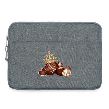 Fine chocolate pralines decorated with golden crowns - Laptop bag 15" - heather grey - Front
