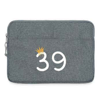 Numéro royal 39 avec couronne en or - Sacoche pour ordinateur portable 15 pouces - gris chiné - Devant