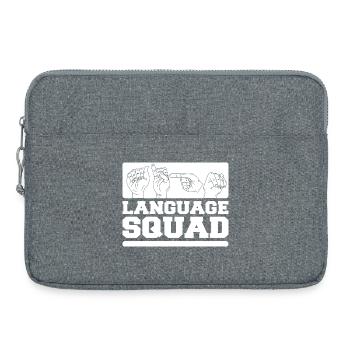 Interprète en langue des signes ASL - Sacoche pour ordinateur portable 15 pouces - gris chiné - Devant