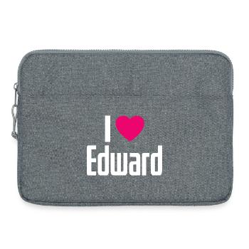 I Love Edward Pink Heart I Love Edward - Laptop bag 15" - heather grey - Front