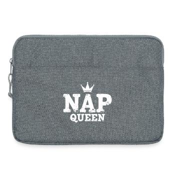 Nap Queen Spruch für Langschläfer - Laptoptasche 15" - Grau meliert - Vorne