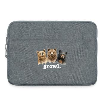 Ours grognent Drôle d’amoureux d’ours grogne - Sacoche pour ordinateur portable 15 pouces - gris chiné - Devant