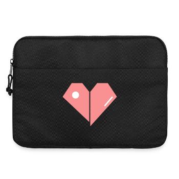 Cœur rose brisé – Forme abstraite - Sacoche pour ordinateur portable 15 pouces - noir - Devant