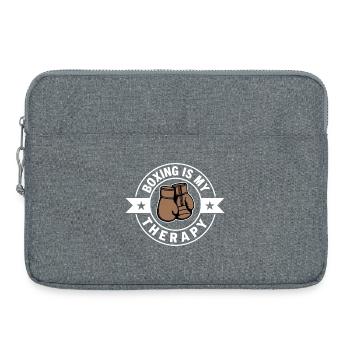 Boxing is my Therapy Boxen Sport Statement - Laptoptasche 15" - Grau meliert - Vorne