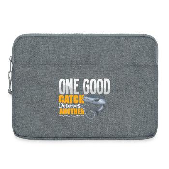 Angeln Angler Fische Fischer Sprüche Petri Heil - Laptoptasche 15" - Grau meliert - Vorne