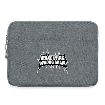 Make Lying Wrong Again Politisches Statement Shirt - Laptoptasche 15" - Grau meliert - Vorne