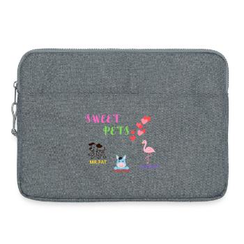Sweet Pets – Kids Animal Friends - Laptoptasche 15" - Grau meliert - Vorne