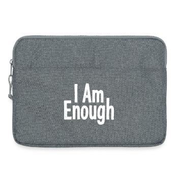I Am Enough Self-Confidence Statement - Laptop bag 15" - heather grey - Front