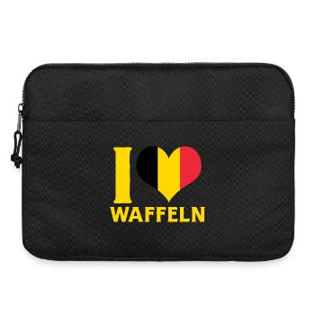 I Love Waffeln Belgium Flag Heart Food Design - Laptoptasche 15" - Schwarz - Vorne