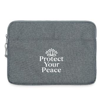 Protect Your Peace Lotusblume Yoga Meditation - Laptoptasche 15" - Grau meliert - Vorne