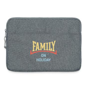 Famille en vacances (Vacances en famille / Concave / 3C) - Sacoche pour ordinateur portable 15 pouces - gris chiné - Devant