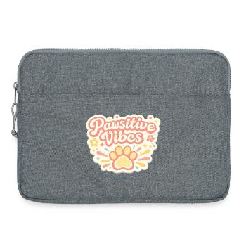 Pawsitive Vibes Pfotenfreude - Laptoptasche 15" - Grau meliert - Vorne