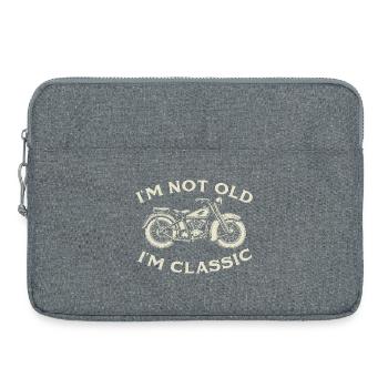 Je ne suis pas vieux, je suis l’humour classique du père motard. - Sacoche pour ordinateur portable 15 pouces - gris chiné - Devant