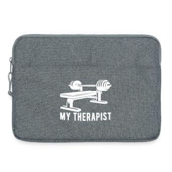 My Therapist Bench Press Gym Body Building Funny - Laptop bag 15" - heather grey - Front