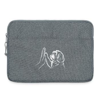 Poignée de main de chien High Five Paw Connexion humaine - Sacoche pour ordinateur portable 15 pouces - gris chiné - Devant