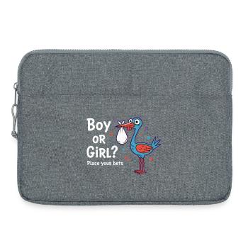 Révélation du sexe : garçon ou fille, faites vos mises bébé - Sacoche pour ordinateur portable 15 pouces - gris chiné - Devant