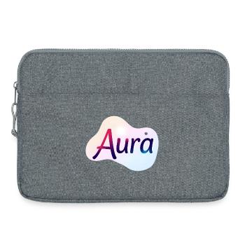 Aura – Modern Colorful Typographic Design - Laptop bag 15" - heather grey - Front