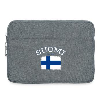 Finland flag with Helsinki reference - Laptop bag 15" - heather grey - Front