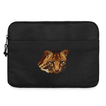 Tête D’ocelot, Grand Chat, Visages D’animaux - Sacoche pour ordinateur portable 15 pouces - noir - Devant